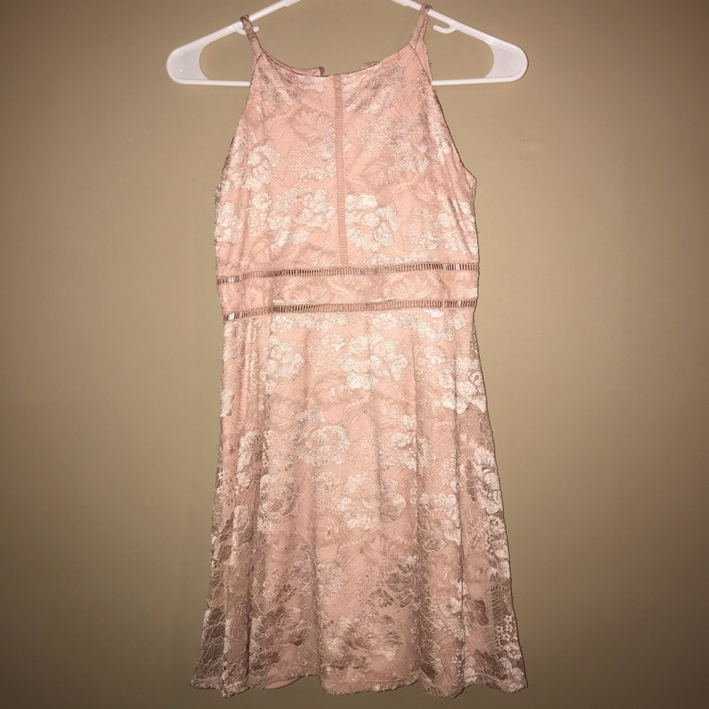rose gold laced dress